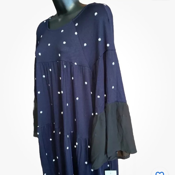 NWT Matti Mamane Polka Dot Shift Vivian Dress Size Large - Picture 2 of 4